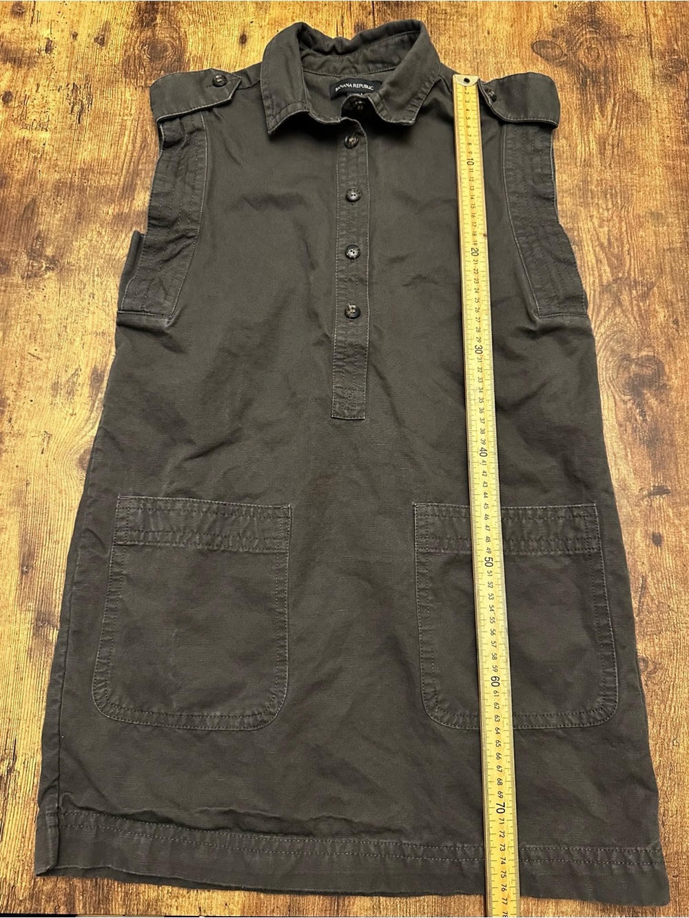 Banana Republic Olive Green Sleeveless Collared Mini Dress